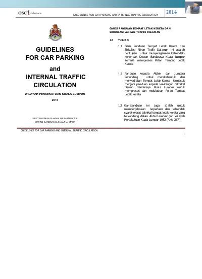 DBKL Guidelines for Car Parking and Internal Traffic Circ 2014.